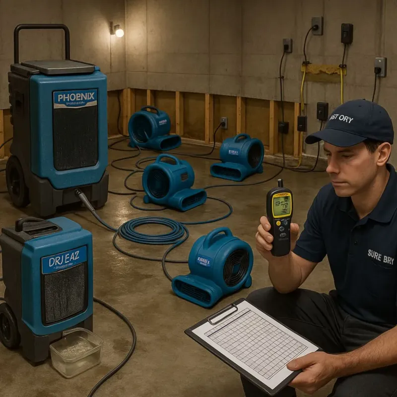 Structural Drying and Dehumidification process in Lamboglia, PR